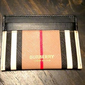 Icon Stripe E-canvas Leather Card Case